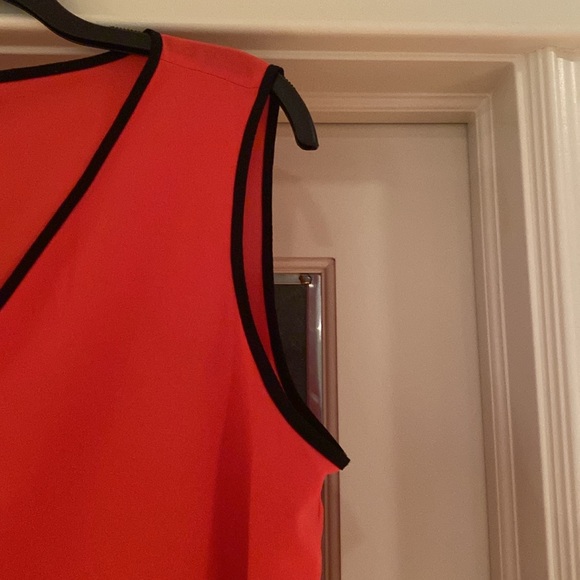 Calvin Klein Flowing Red Tank Top with Black Piping Size XL - Picture 2 of 7